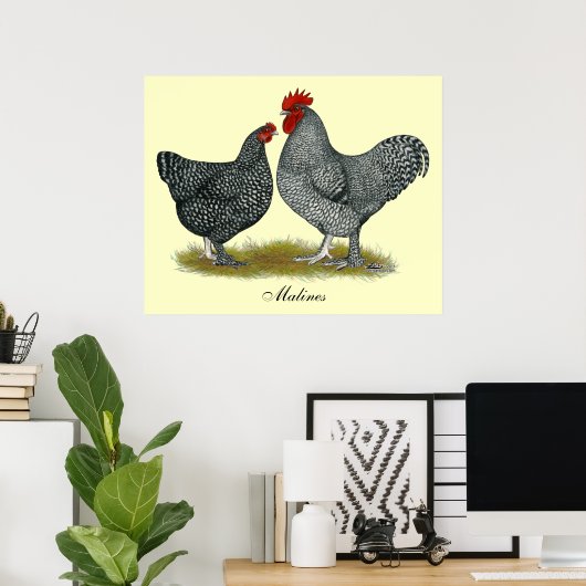 Poster Poulets de Maline (Bureau à domicile)