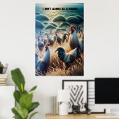 Poster Poulets en itinérance libre (Bureau à domicile)