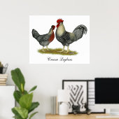 Poster Poulets Legbar à la crème (Bureau à domicile)