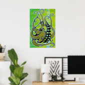 Poster poulpe (Bureau à domicile)