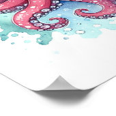 Poster Poulpe à l'aquarelle (Coin)