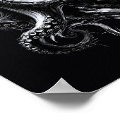 Poster Poulpe Kraken Fluide Encre Abstraite (Coin)