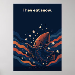 Poster Poulpe profond Ils mangent la neige Neige marine F