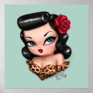 Poster Poupée bébé Rockabilly