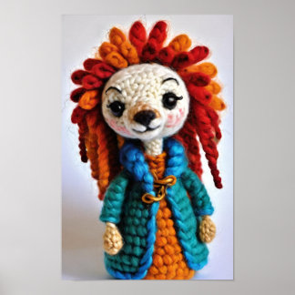 Poster Poupée Crochetée avec un visage amical
