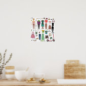 Poster Poupée en papier (Cuisine)