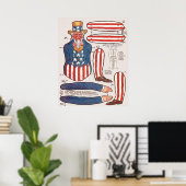Poster Poupée en papier, Oncle Sam (Bureau à domicile)