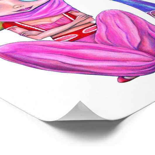 Poster Poupée fille Génie mignonne en Bouteille Magique R (Coin)