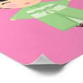 Poster Poupée japonaise en kimono vert   (Coin)