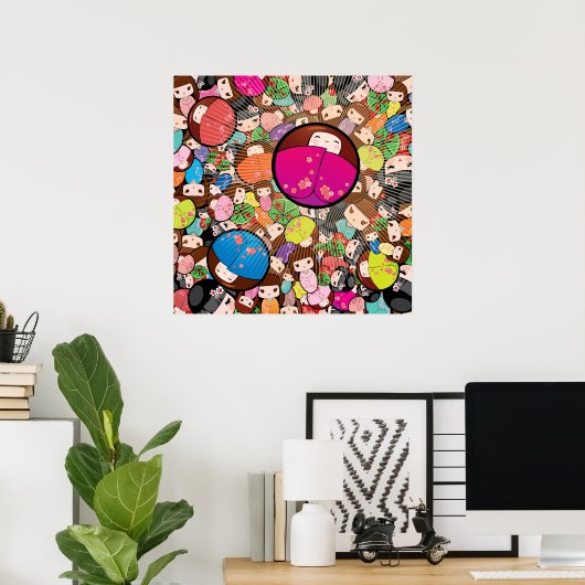 Poster Poupée japonaise Kokeshi - Imprimer (Bureau à domicile)