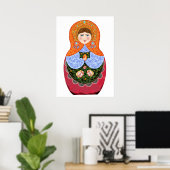 Poster Poupée Matryoshka dans l'art populaire russe Khokh (Bureau à domicile)