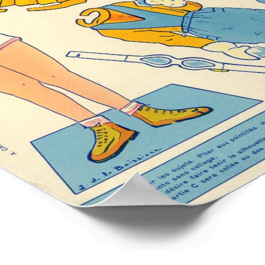 Poster Poupée papier vintage (Coin)