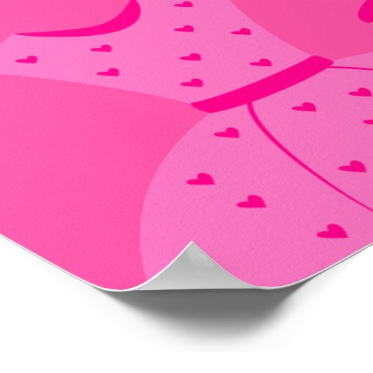 Poster Poupée rétro rose Girly Allons faire la fête Anniv (Coin)