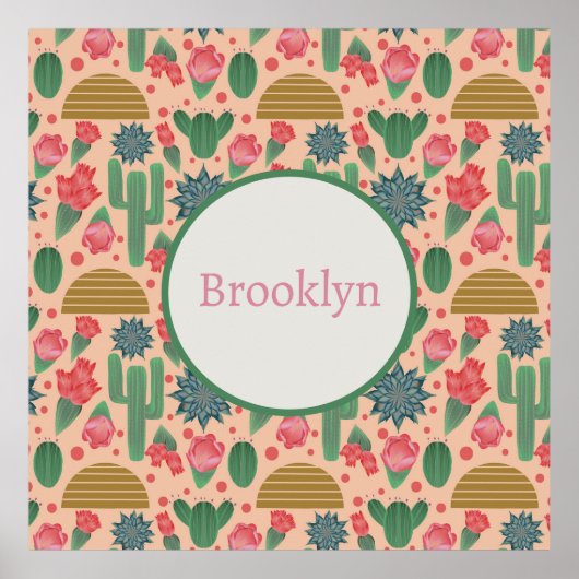 Poster Poupée rose du désert Poupée Florale Décor-Bébé fi (Devant)