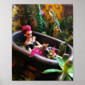 Poster Poupée rose Haired dans une baignoire rouillée dan (Devant)