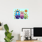 Poster Poupée Russe Matryoshka Dans Les Tournesols Affich (Bureau à domicile)