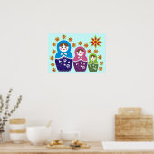 Poster Poupée Russe Matryoshka Dans Les Tournesols Affich (Cuisine)