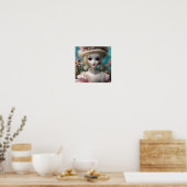 Poster Poupée Vintage aux Yeux Bleus, (Cuisine)