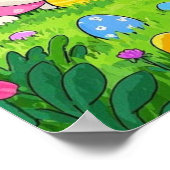 Poster Poupées de dessin OEufs de Pâques (Coin)