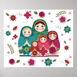 Poster Poupées russes blanches