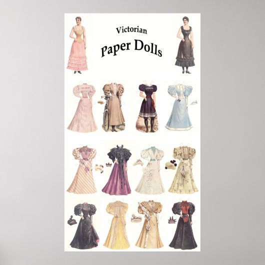 Poster Poupées vintages en papier, 1 sur 2 (Devant)