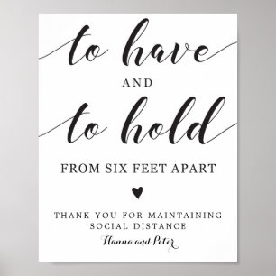 Poster Pour avoir et tenir un signe de distance sociale