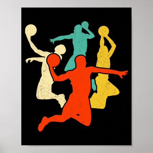Poster Pour Basketball Rétro Vintage (Devant)