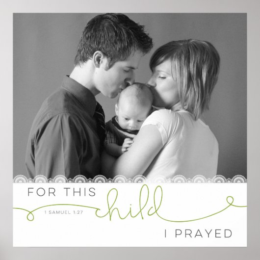 Poster Pour cet enfant, j'ai prié - 1 Samuel 1:27 (Devant)