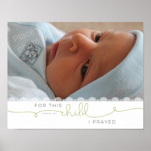 Poster Pour cet enfant, j'ai prié - 1 Samuel 1:27 (Devant)