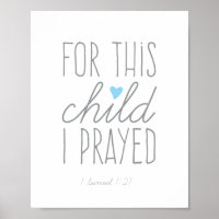 Pour Cet Enfant, J'Ai Prié 1 Samuel 1:27 Bleu