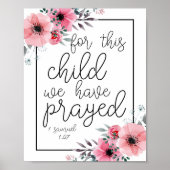 Poster Pour Cet Enfant, Nous Avons Prié. -1 Samuel 1:27 (Devant)