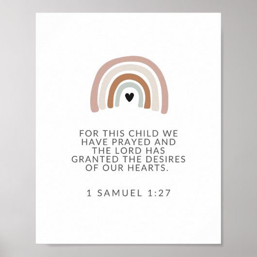 Poster Pour Cet Enfant Nous Avons Prié, 1 Samuel 1 27 Sig (Devant)