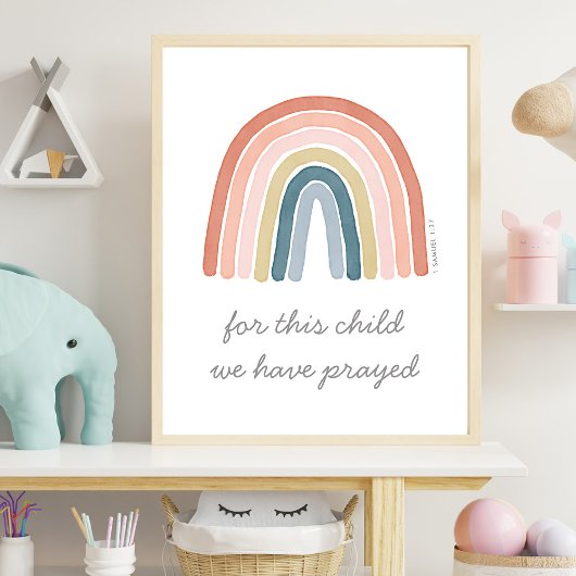 Poster Pour Cet Enfant Nous Avons Prié Boho Aquarelle Arc