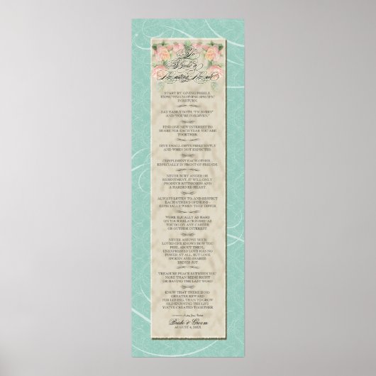Poster Pour construire un amour durable - Aqua Damask Pea (Devant)