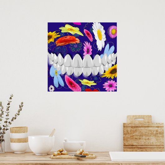 Poster pour dentiste blanc Teeth Bite (Cuisine)