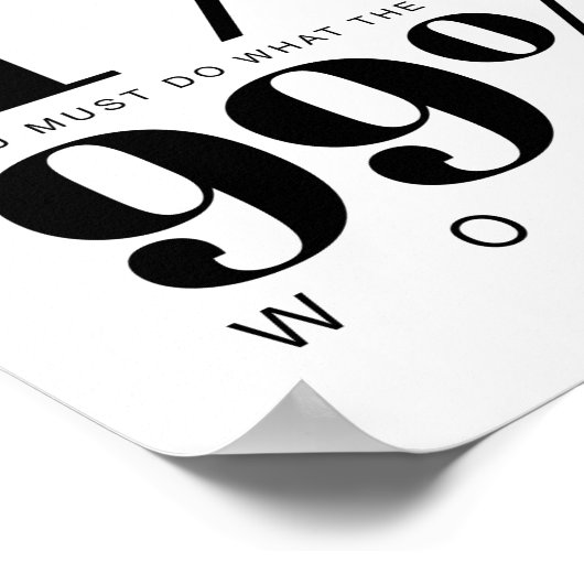 Poster Pour devenir le 1% | Devis motivationnel (Coin)