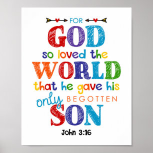 Poster Pour Dieu si aimé Le Monde Les Enfants Chrétien