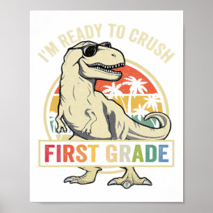 Poster Pour Écraser Le Premier Jour De 1Ere Année Dinosau