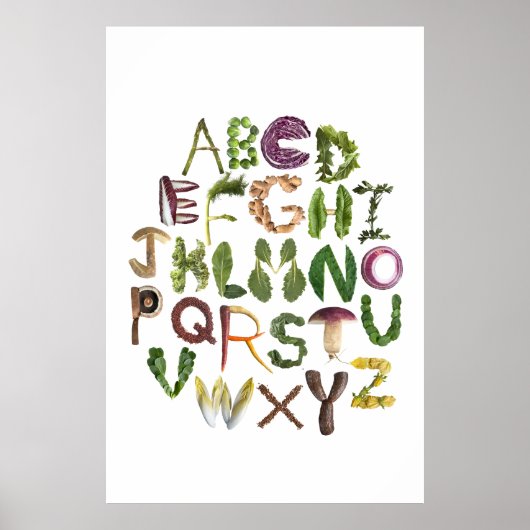 Poster pour enfants en Alphabet végétal (Devant)