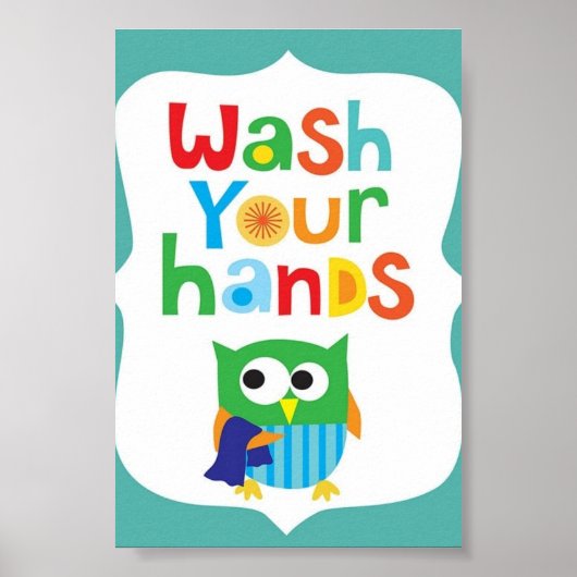 Poster Pour Enfants - Laver Les Mains (Devant)