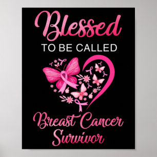 Poster Pour Être Appelé Cancer du Sein Survivant Papillon