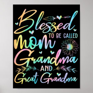 Poster Pour Être Appelée Maman Grand-Mère Et Grande Fleur