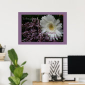 Poster Pour être vous-même blanc gerbera daisy imprimé fl (Bureau à domicile)