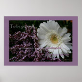Poster Pour être vous-même blanc gerbera daisy imprimé fl (Devant)