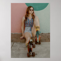 Poster pour filles à rouleaux - Patinage à rouleau