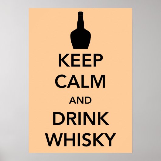 Poster pour garder le calme et boire du whisky (Devant)