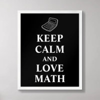 Poster pour garder le calme et l'amour mathématiqu