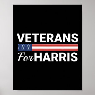 Poster Pour Harris 2024 - Militaires Vétérans Kamala Harr