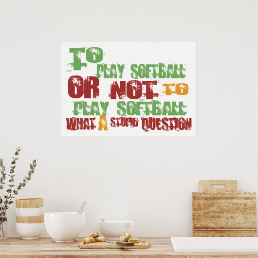 Poster Pour jouer au softball (Cuisine)