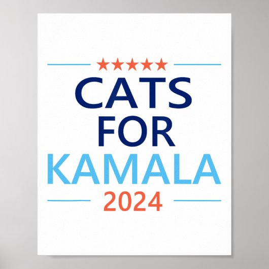 Poster Pour Kamala Harris 2024 Enfless Cat Lady Jd Vance (Devant)